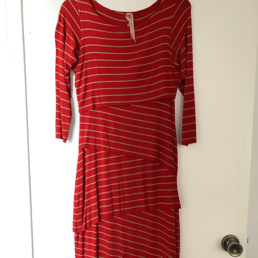 Anthropologie Striped Red Maxi Dress